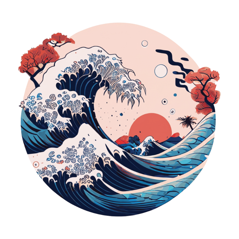 ستيكر فينيل Waves of Japan 1 من T33